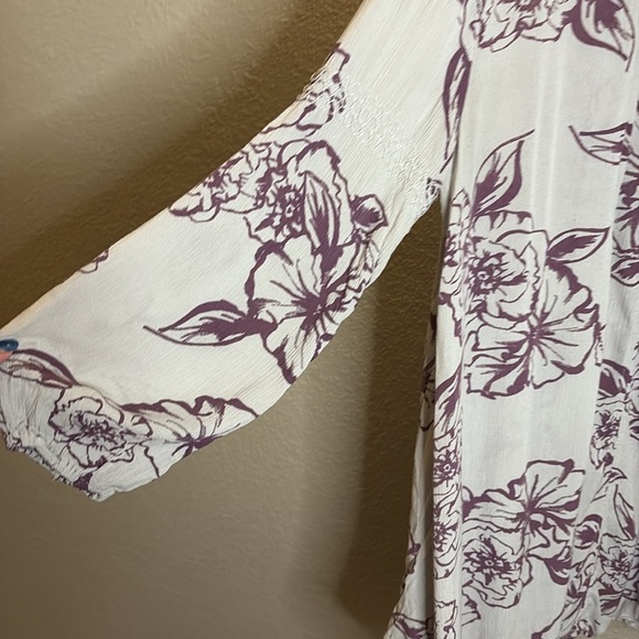 Free People Purple and Gray Floral Tunic top or Mini Dress/ Size Small - Picture 6 of 12